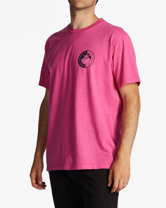 Men Fushia Billabong Connection T-Shirt 80P8374