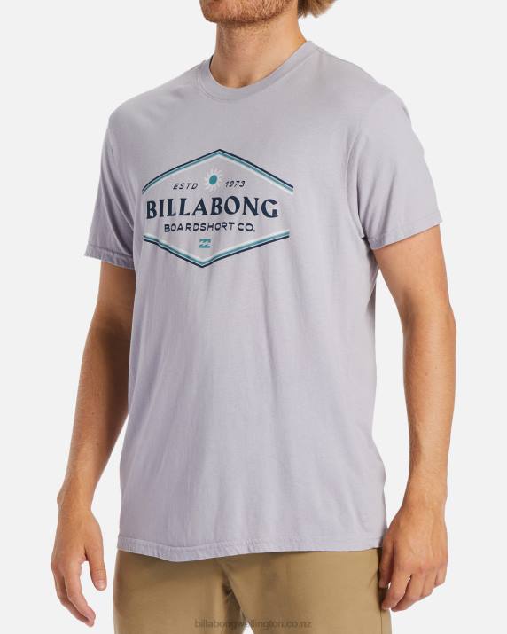 Men Grey Violet Billabong Walled Short Sleeve T-Shirt 80P8528