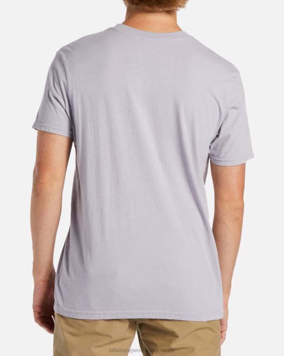 Men Grey Violet Billabong Walled Short Sleeve T-Shirt 80P8528