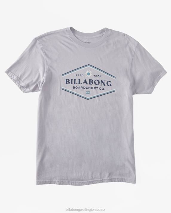 Men Grey Violet Billabong Walled Short Sleeve T-Shirt 80P8528