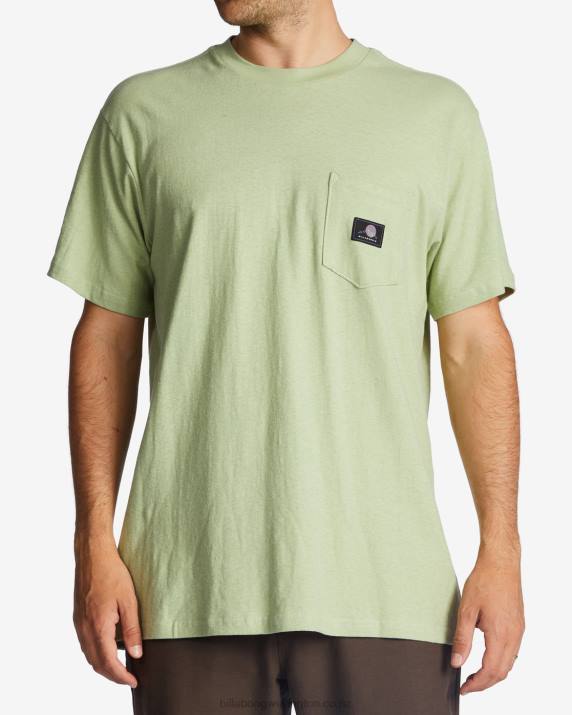 Men Light Sage Billabong Hemp Pocket T-Shirt 80P8483