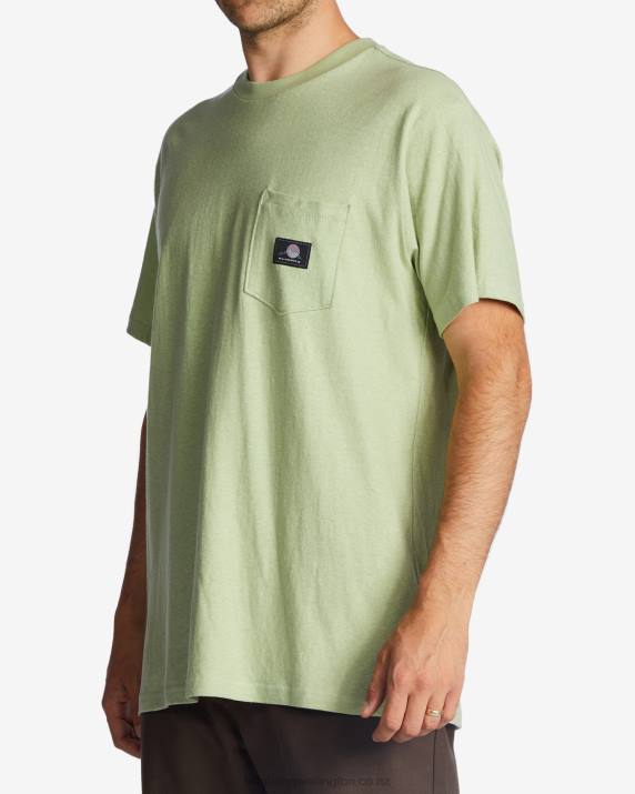 Men Light Sage Billabong Hemp Pocket T-Shirt 80P8483