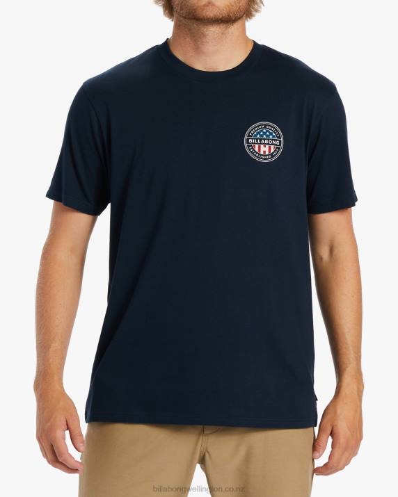 Men Navy Billabong American Rotor T-Shirt 80P8322