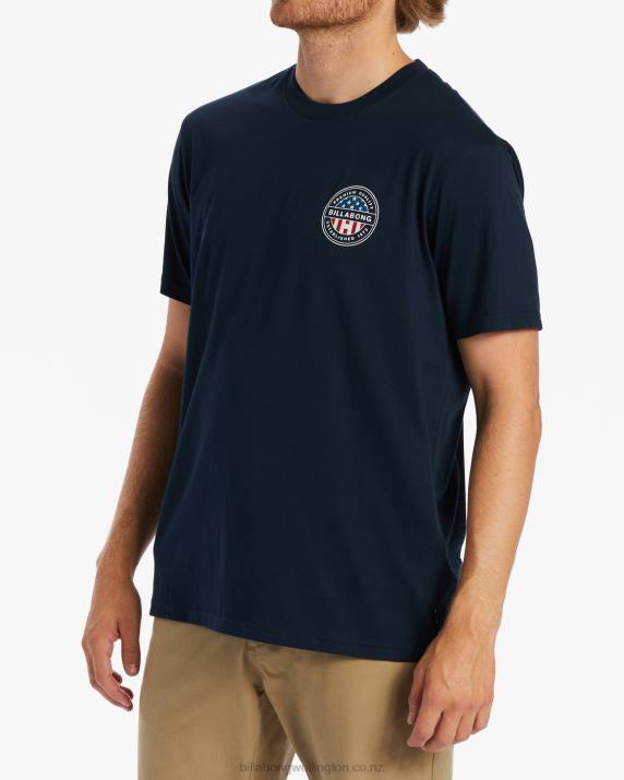 Men Navy Billabong American Rotor T-Shirt 80P8322