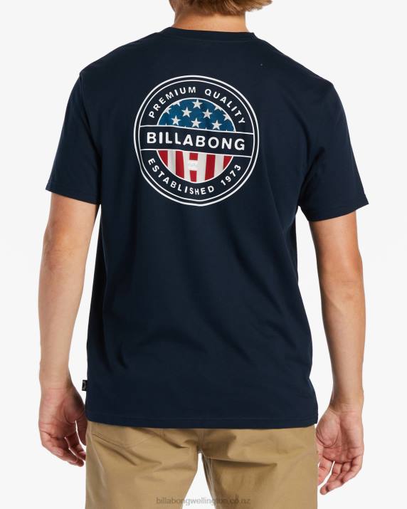 Men Navy Billabong American Rotor T-Shirt 80P8322