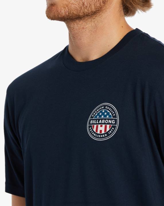 Men Navy Billabong American Rotor T-Shirt 80P8322