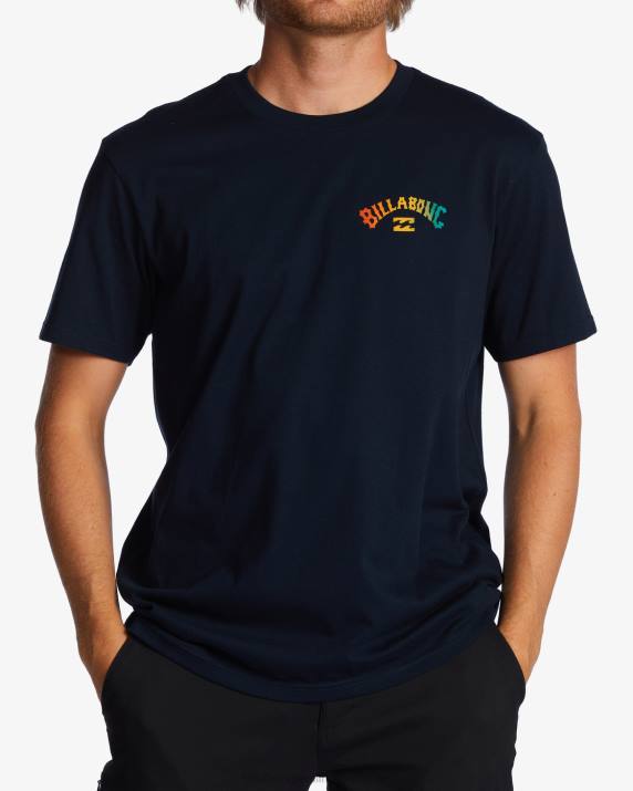 Men Navy Billabong Arch Fill T-Shirt 80P8541