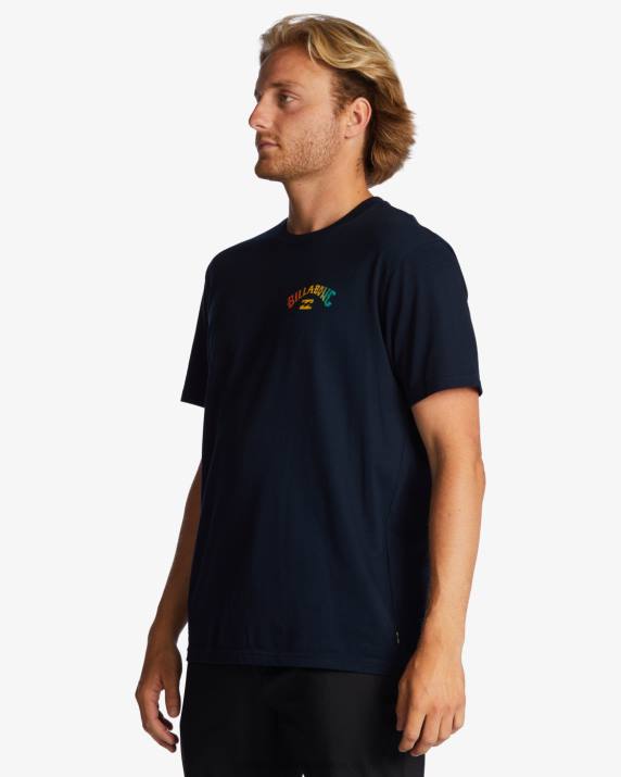 Men Navy Billabong Arch Fill T-Shirt 80P8541