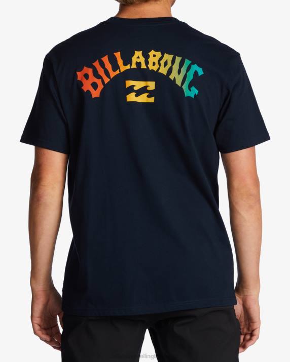 Men Navy Billabong Arch Fill T-Shirt 80P8541