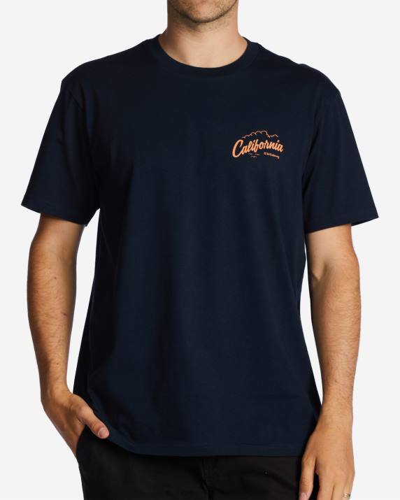 Men Navy Billabong CA Greeter T-Shirt 80P8340
