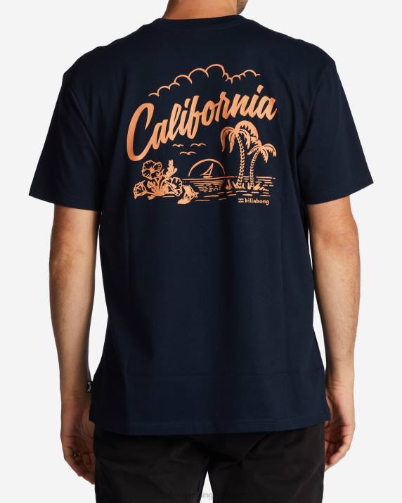Men Navy Billabong CA Greeter T-Shirt 80P8340