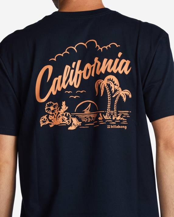Men Navy Billabong CA Greeter T-Shirt 80P8340