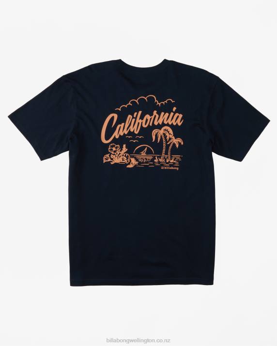 Men Navy Billabong CA Greeter T-Shirt 80P8340