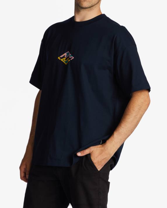 Men Navy Billabong Growth OG T-Shirt 80P8598