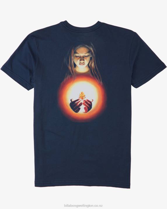Men Navy Billabong Kamea Poiwena T-Shirt 80P8506