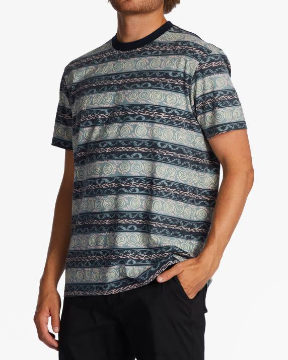 Men Navy Billabong Realm T-Shirt 80P8642