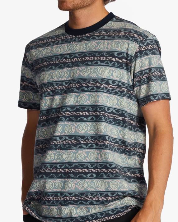 Men Navy Billabong Realm T-Shirt 80P8642