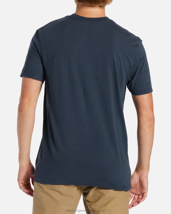 Men Navy Billabong Walled Short Sleeve T-Shirt 80P8538
