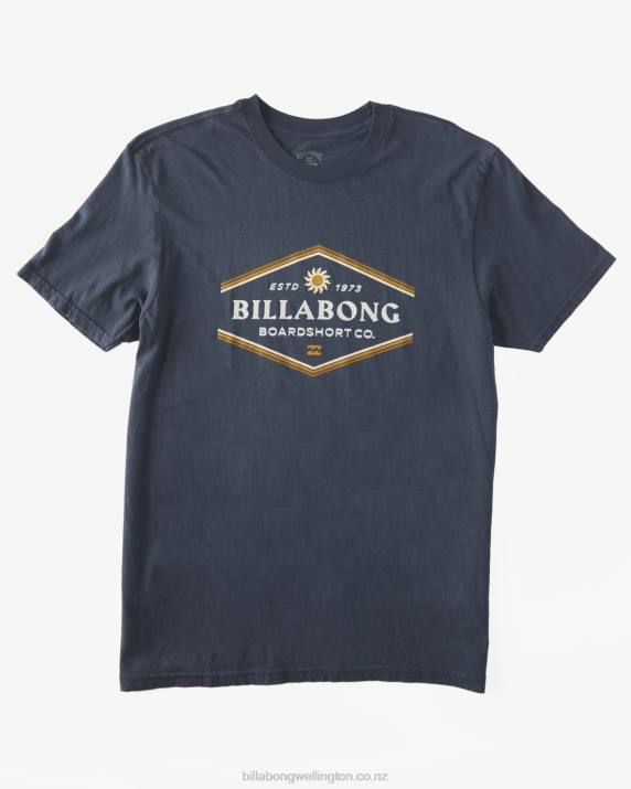 Men Navy Billabong Walled Short Sleeve T-Shirt 80P8538