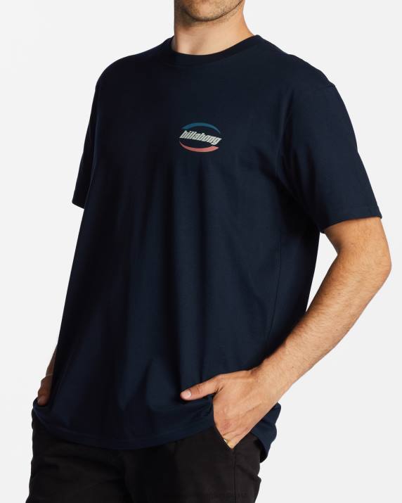 Men Navy Billabong Walled T-Shirt 80P8524