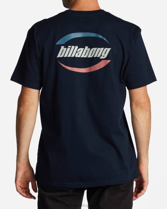 Men Navy Billabong Walled T-Shirt 80P8524
