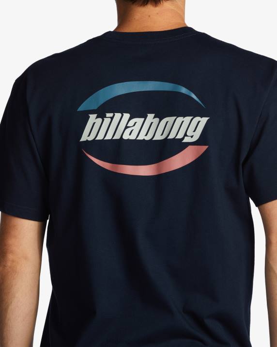 Men Navy Billabong Walled T-Shirt 80P8524