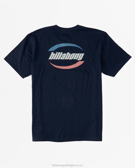 Men Navy Billabong Walled T-Shirt 80P8524