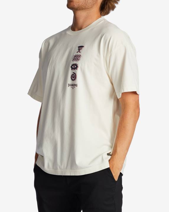 Men Off White Billabong Collision OG Short Sleeve Wave Washed T-Shirt 80P8557