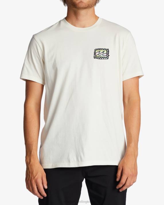 Men Off White Billabong Crayon Wave T-Shirt 80P8589