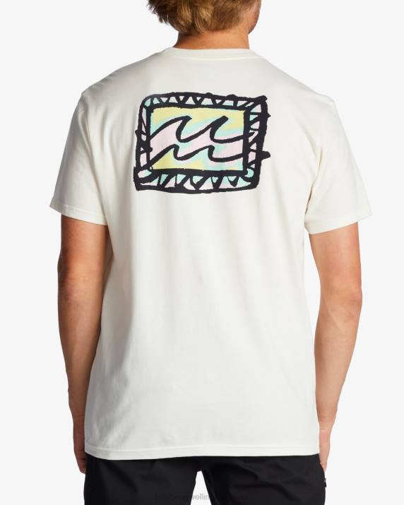 Men Off White Billabong Crayon Wave T-Shirt 80P8589
