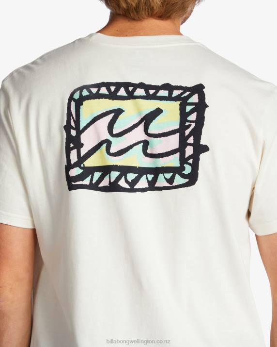 Men Off White Billabong Crayon Wave T-Shirt 80P8589