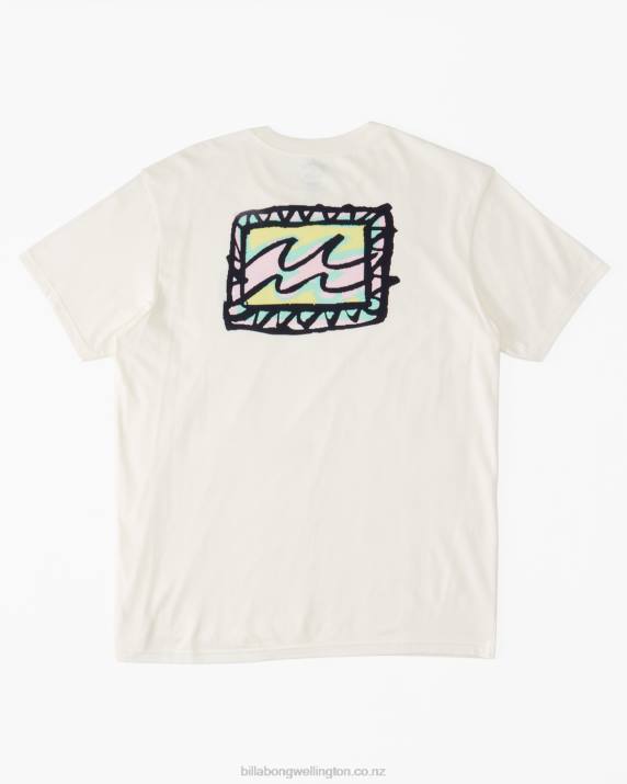 Men Off White Billabong Crayon Wave T-Shirt 80P8589