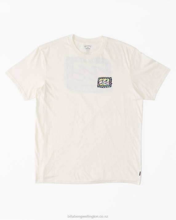 Men Off White Billabong Crayon Wave T-Shirt 80P8589