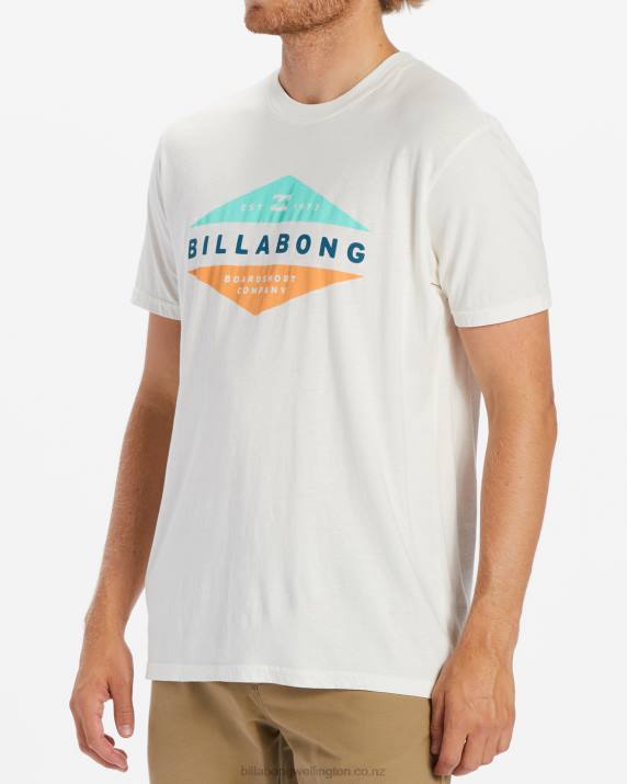 Men Off White Billabong Level Short Sleeve T-Shirt 80P8543