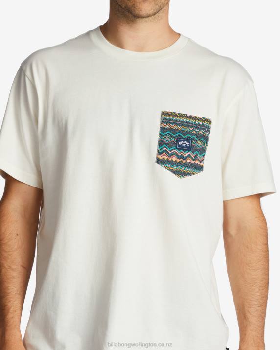 Men Off White Billabong Team Pocket T-Shirt 80P8654
