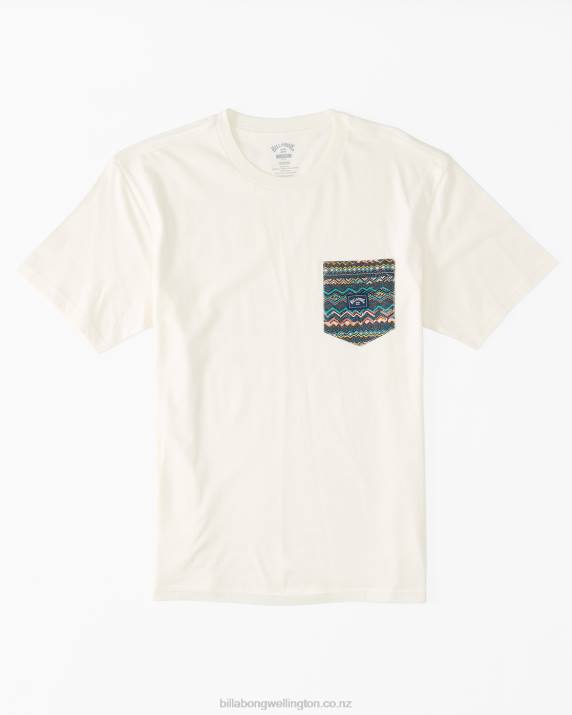 Men Off White Billabong Team Pocket T-Shirt 80P8654