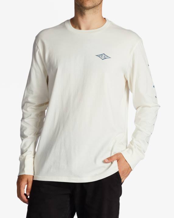 Men Off White Billabong Unity Long Sleeve T-Shirt 80P8572