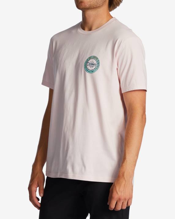 Men Pink Haze Billabong Bonez T-Shirt 80P8534