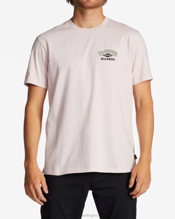 Men Pink Haze Billabong Florida Arch T-Shirt 80P8420