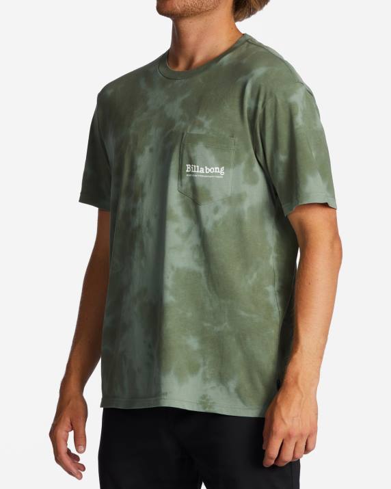 Men Sage Billabong Pocket Wash T-Shirt 80P8352