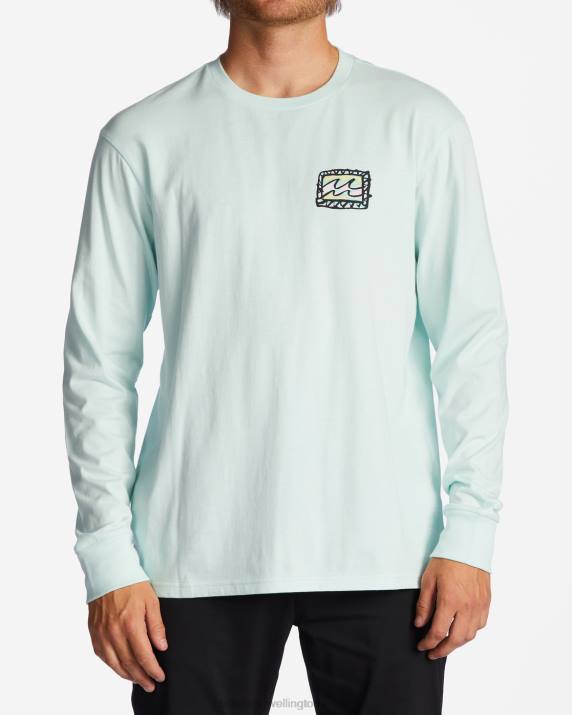 Men Seaglass Billabong Crayon Wave Long Sleeve T-Shirt 80P8609