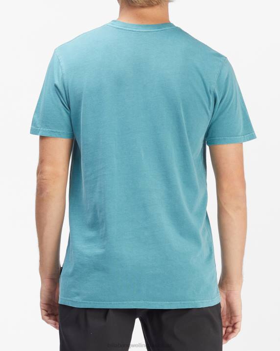 Men Smoke Blue Billabong Wave Washed Short Sleeve T-Shirt 80P8325