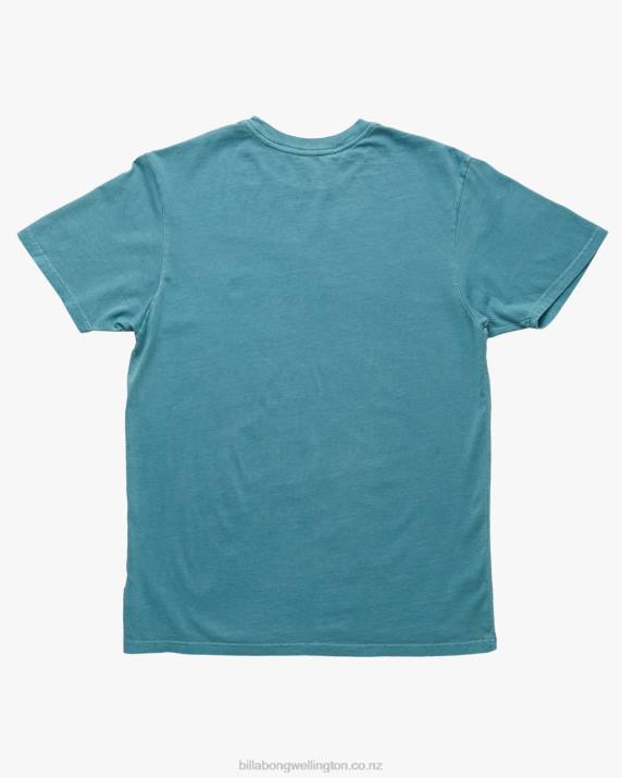 Men Smoke Blue Billabong Wave Washed Short Sleeve T-Shirt 80P8325
