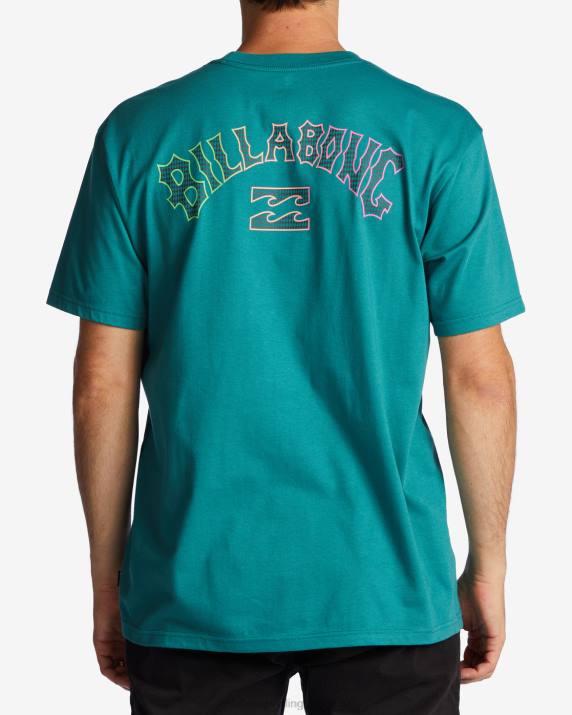 Men Teal Billabong Arch Fill T-Shirt 80P82818