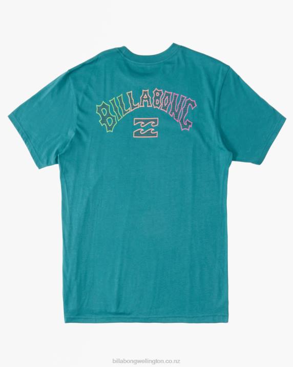 Men Teal Billabong Arch Fill T-Shirt 80P82818