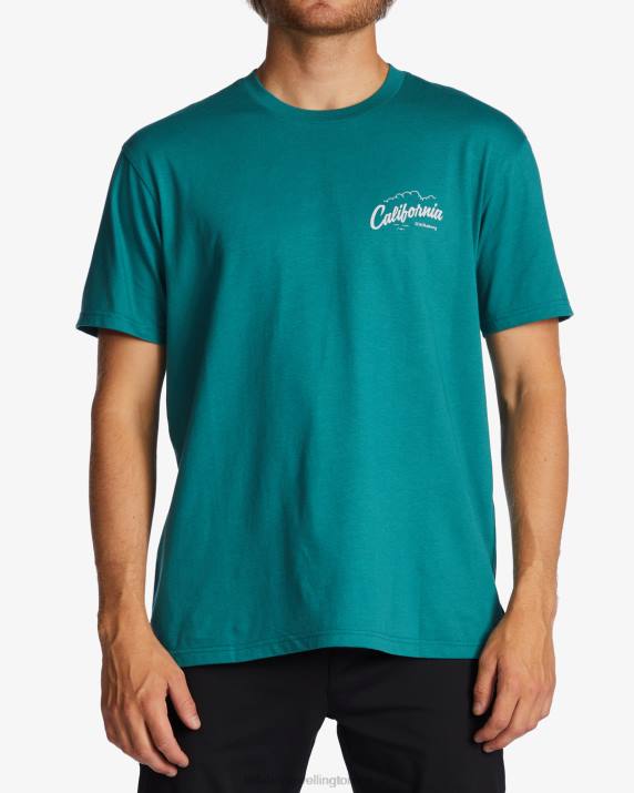 Men Teal Billabong CA Greeter T-Shirt 80P8434