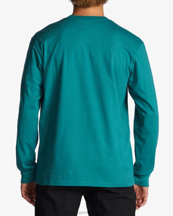 Men Teal Billabong Unity Long Sleeve T-Shirt 80P8659