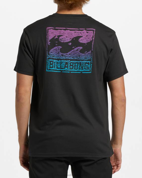 Men Washed Black Billabong Crayon Wave T-Shirt 80P8320