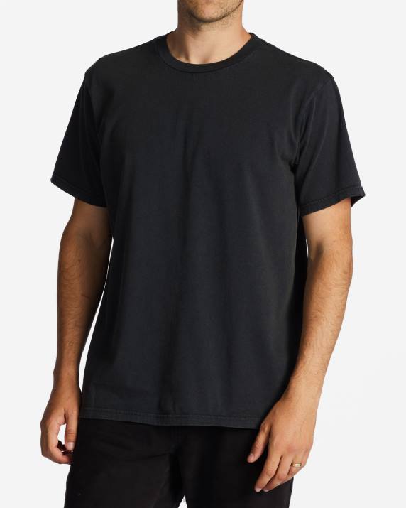 Men Washed Black Billabong Essential Wash T-Shirt 80P8415
