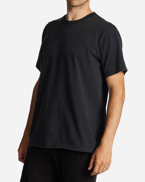 Men Washed Black Billabong Essential Wash T-Shirt 80P8415